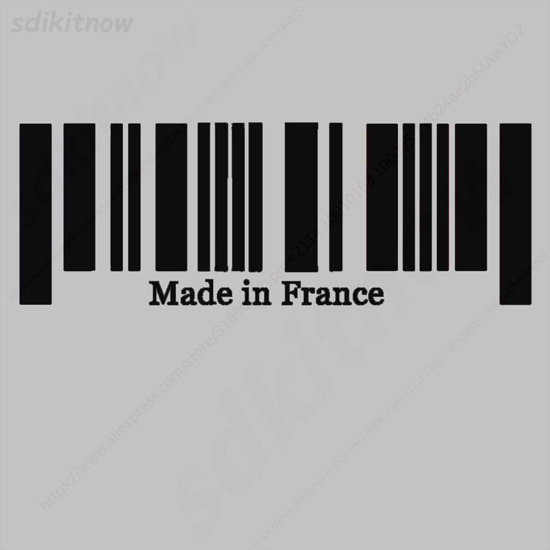 9x25cm 1pc New Made in France Flag Bar Code Car Funny Stickers PVC Decal Styling For Peugeot Citroen Renault Bugatti DS Dacia