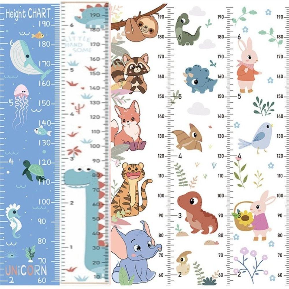 2M Height Child Growth Chart Removable Wall Hanging Height Chart Growth Ruler Catoon Pattern Height Measure Ruler