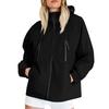 Women Solid Stripe Rain Jacket Outdoor Plus Waterproof Hooded Raincoat Windproof
