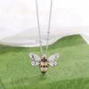 Fashionable Temperament Diamond Creative Little Bee Shaped 925 Sterling Silver Cute Personalized Necklaces XL065