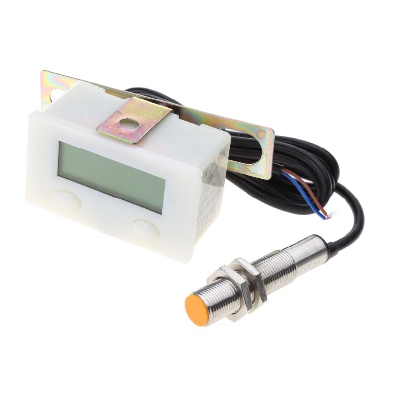 Magnetic Induction Counter Digital Electronic Punch Counter Metal Sensor 5-Digits LCD Digital Display 0-99999 Proximity