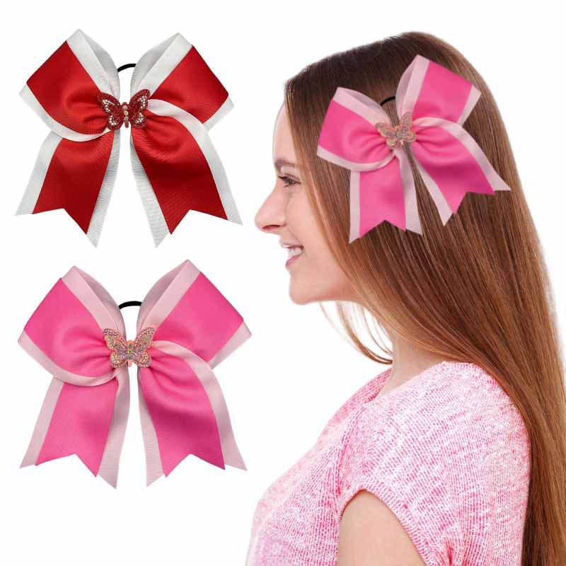 Cross-border Style Swallowtail Bow Hair Tie: Double Layer Butterfly Headwear for Kids