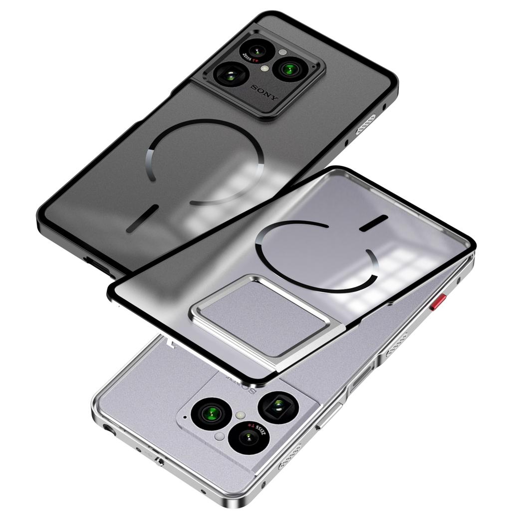 Case For Sony Xperia 1 VIII Aluminium Alloy Metal Frame Bumper Frosted Acrylic Magsafe Wireless Charging Cover