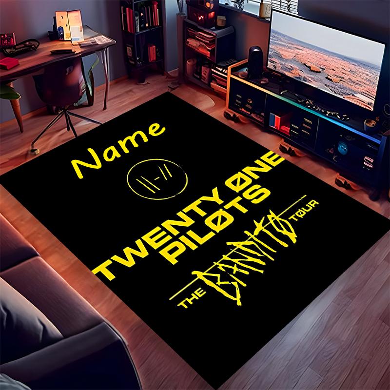 Custom personalization twenty one pilots Print Area Rug - Soft, Washable Non-Slip Indoor Mat,Living Room,Home&Office Decorative Rug