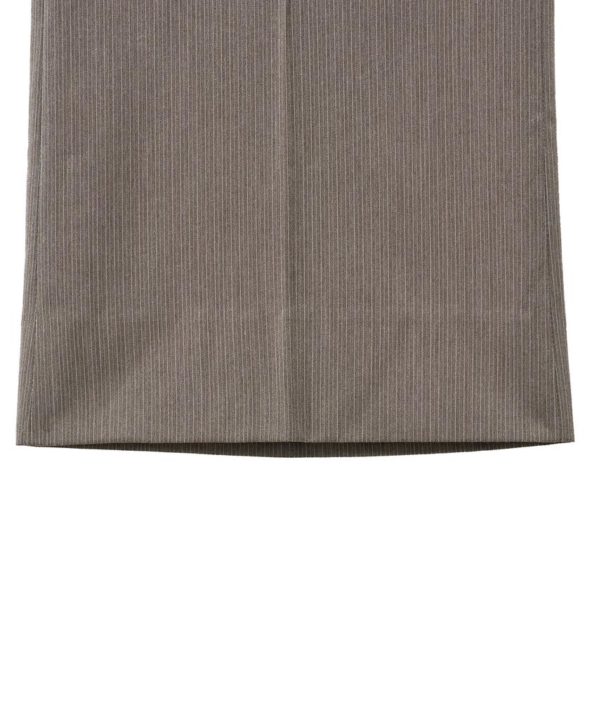 NOIRER Pinstripe Flare Slacks (Khaki Beige)