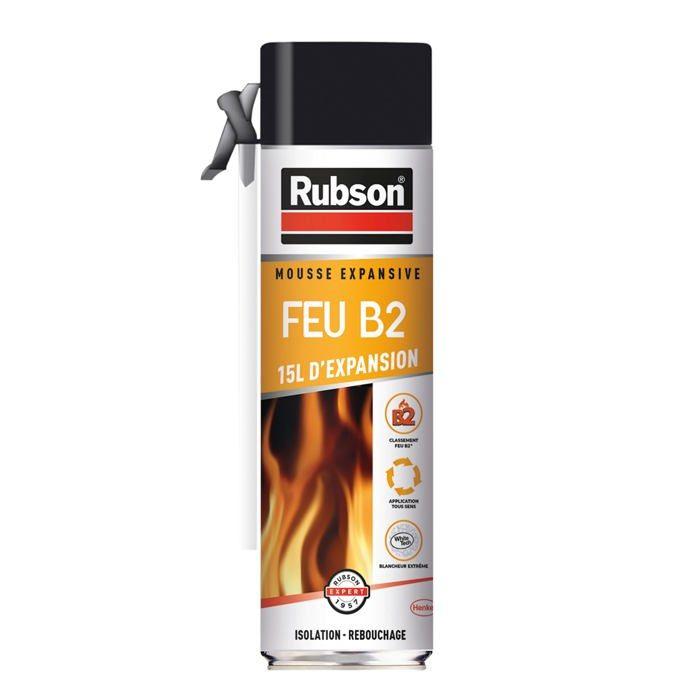 Mousse Expansive Fire B2 Aérosol RUBSON - 500ml - Isolation Thermique Et Acoustique Résistante Au Feu