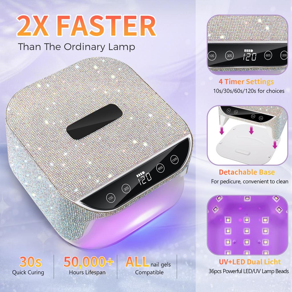 DianaBeauty UV Nail Lamp Professional Portable Nail Dryer with LCD Touch Screen 36 LEDs UV Manicure Lamp Nail Tools