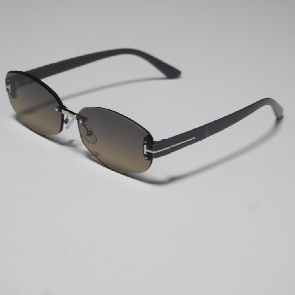 2026 New European and American Fashion Oval Rimless Sunglasses Women's Personality Trend Street Photography Sunscreen Sunglasses Women