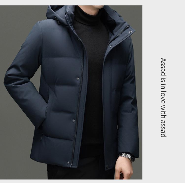 Men's Winter Goose Down Hooded Jacket - Stylish & Trendy 90% White Goose Down Filling