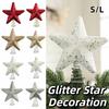 Shiny Christmas Tree Topper Decoration Unique Pentagram Decoration  New Year Party