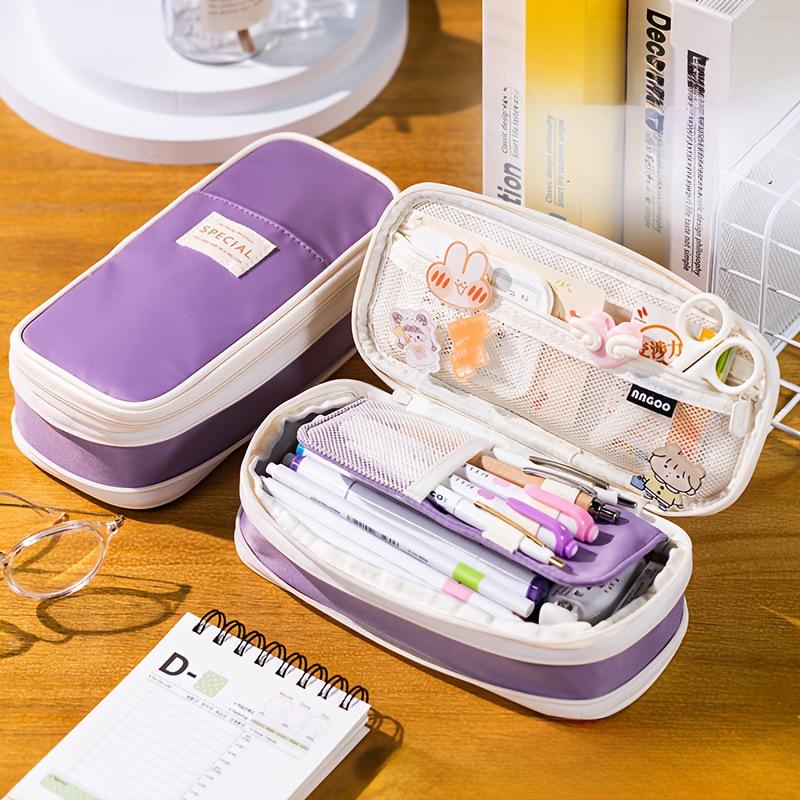 Large Capacity Cross-border Pencil Case in Macaron Colors - Multifunctional, Stylish, and Simple Design