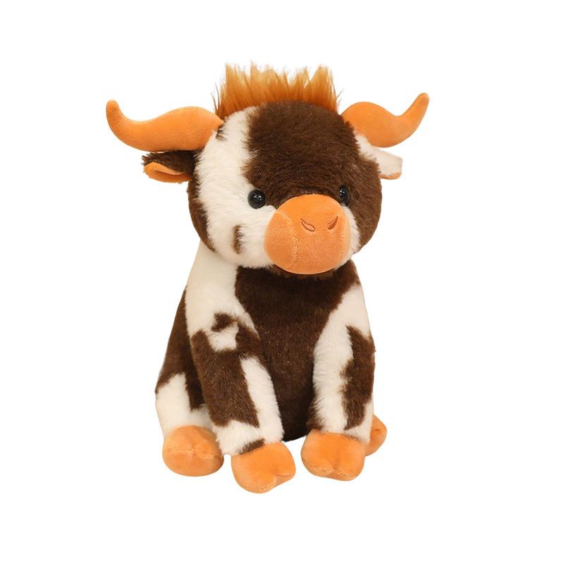 Simulated Sitting Cow Plush Toy, Black and White Cow Doll, Wild Forest Animal Children's Doll