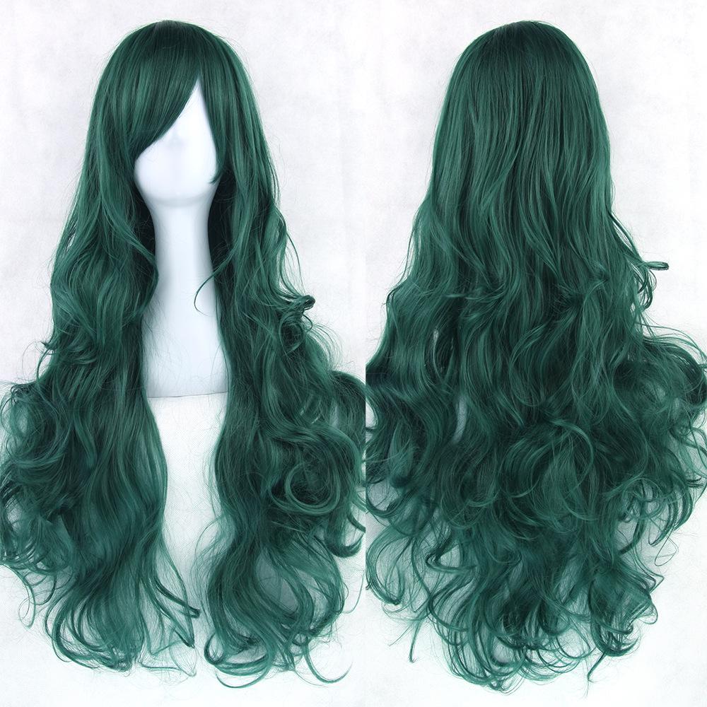 80CM Top Quality Side Bang Layered Shaggy Long Curly Heat Resistant Charming Cosplay Wig