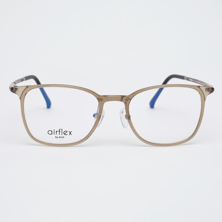 Alloaiweeo [Air Flex] Al6404 1313G Airflex Ultra-Lightweight_Transparent Khaki Office Square Frame_Blue Light Lens Selection
