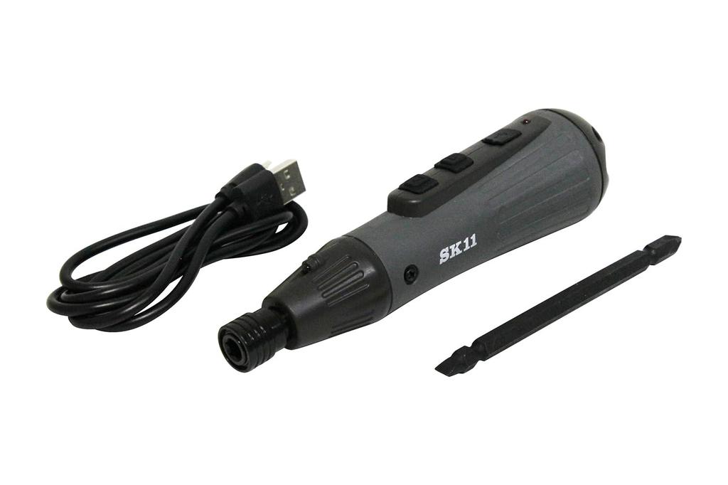 SK11 Wiederaufladbarer Dual-Treiber Elektrisch und Dual-Drive USB-Aufladung Grau (SK11) Handkurbel SDV-DUO-GR/BK