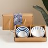 Japanese Style Ceramic Double Bowl Set