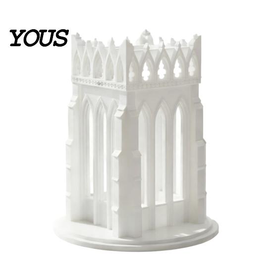 Medieval Style Pencil Holder Gothic Pen Holder, Cathedral Makeup Brush 3D Printed Church Architecture Desk Organizer Organizer, Vanity Storage Cup for