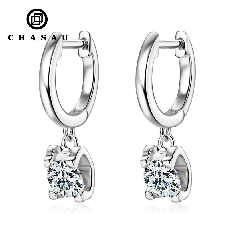 5mm 0.5ct Round Cut Moissanites Earring Delicate Wedding Jewelry 925 Sterling Silver Moissanite Drop Earrings for Women