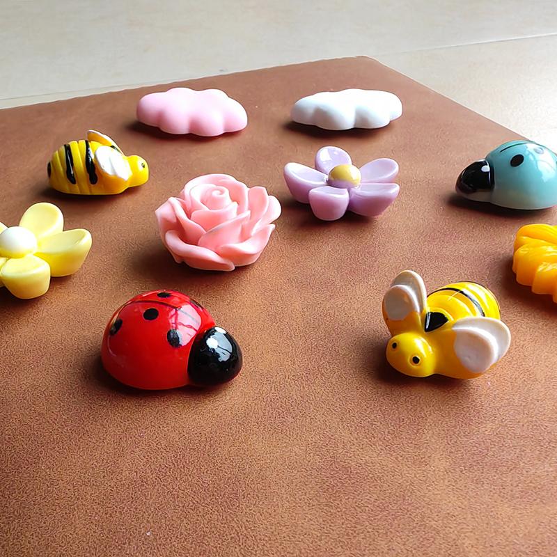 10pcs Mixed Bee Ladybug Flower Cloud Fridge Magnets Home Office Decor Accessoris Cute Refrigerator Magnetic Sticker