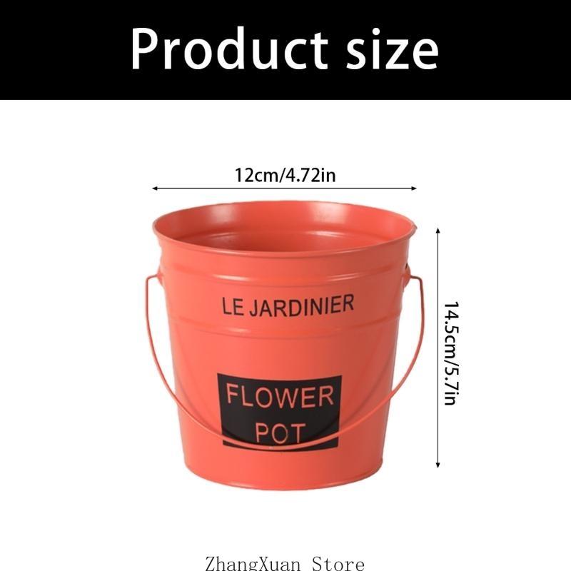 3XUF Miniature Metal Flower Pot Outdoor Indoor Use Decorative Container For Plant Replacement Stand Bucket