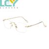 Irregular Frameless Blue Light Blocking Prescription Glasses