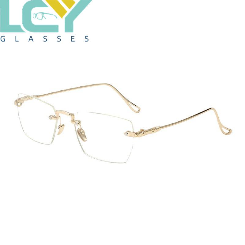 Irregular Frameless Blue Light Blocking Prescription Glasses