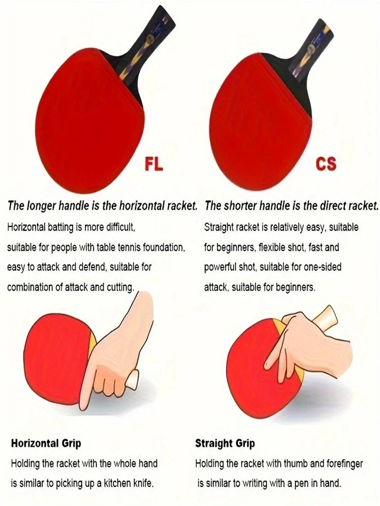 Huieson Professional Table Tennis Racket - Neutral Carbon Fiber and Wooden Table Tennis Racket with Highly Elastic 2mm Sponge, 