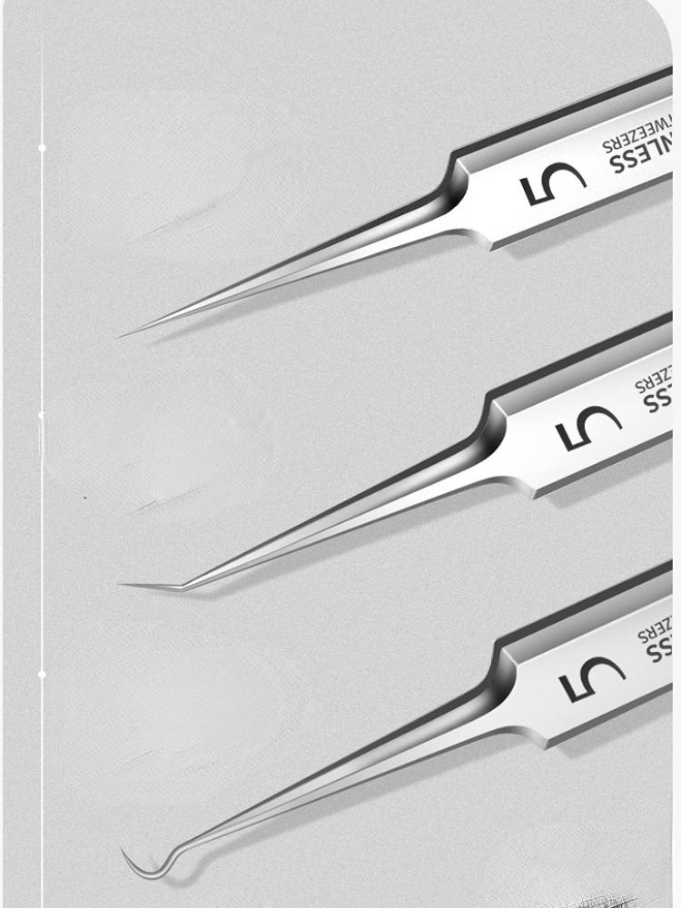 No. 5 Cell Acne Blackhead Clip Tweezers Ultra-fine Scraping and Closing Artifact Acne Needle Beauty Salon Special Tool