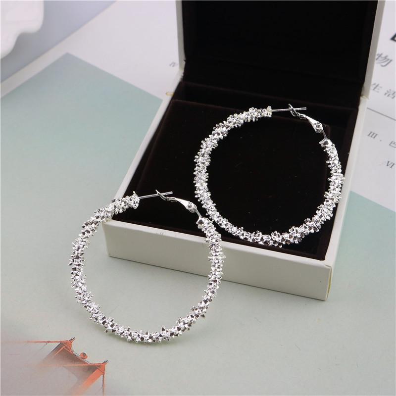 Trendy Irregular Geometric Large Circle Earrings - European & American Style