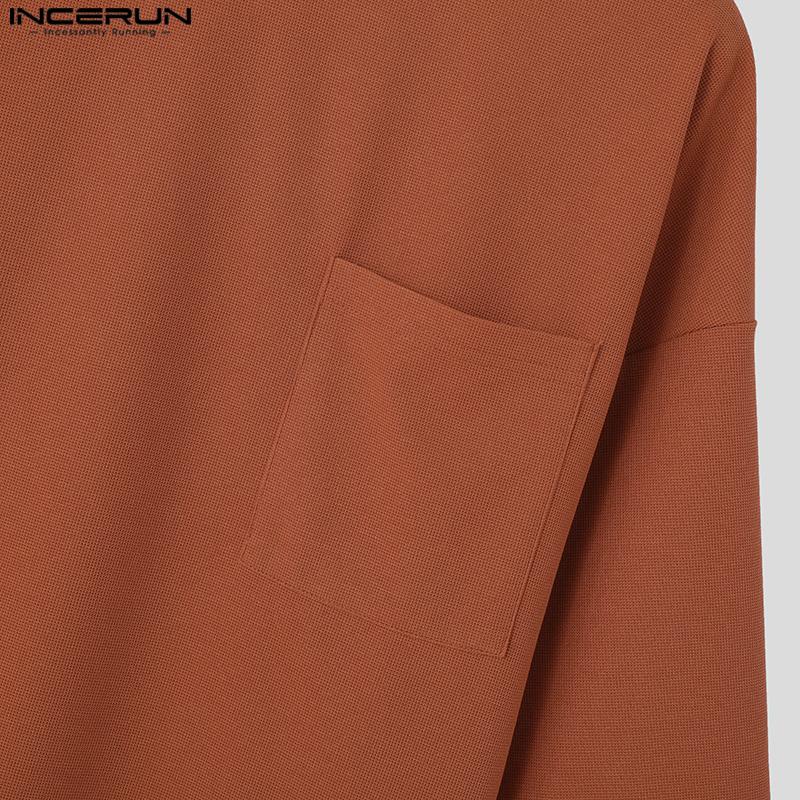INCERUN Two Pieces Oversized Men Summer Short Sleeve T-Shirts and Loose Shorts Outfits Sets