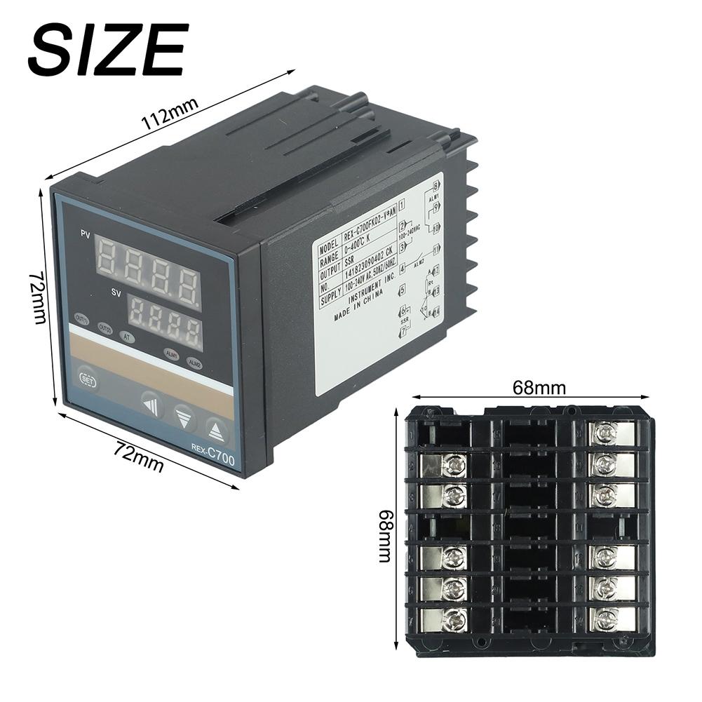 REX-C700 PID Temperature Controller, 220V, 400℃ Digital Temperature Controller Output, 40A SSR/K-type Thermocouple