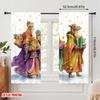 2pcs,2D plane printing Creative Curtains Three Wise Men with Gifts Versatile Fabric (without rod) Decorations Outdoor for