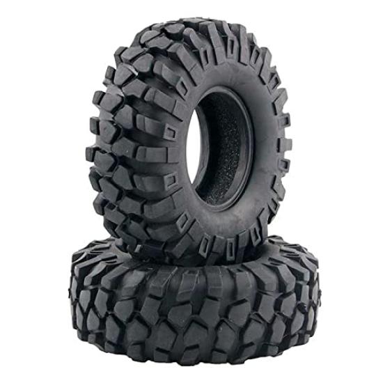 1.9-inch Beadlock Wheel Rim with 96mm Rubber Tires for 1:10 Scale Axial SCX10, D90, and D110 RC Cars (Model 1)