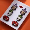 1 Set Punk Style Halloween Funny Blood Black Acrylic Simulation Knife Axes Kitchen Pumpkin Skull Exaggerated Ear Hook