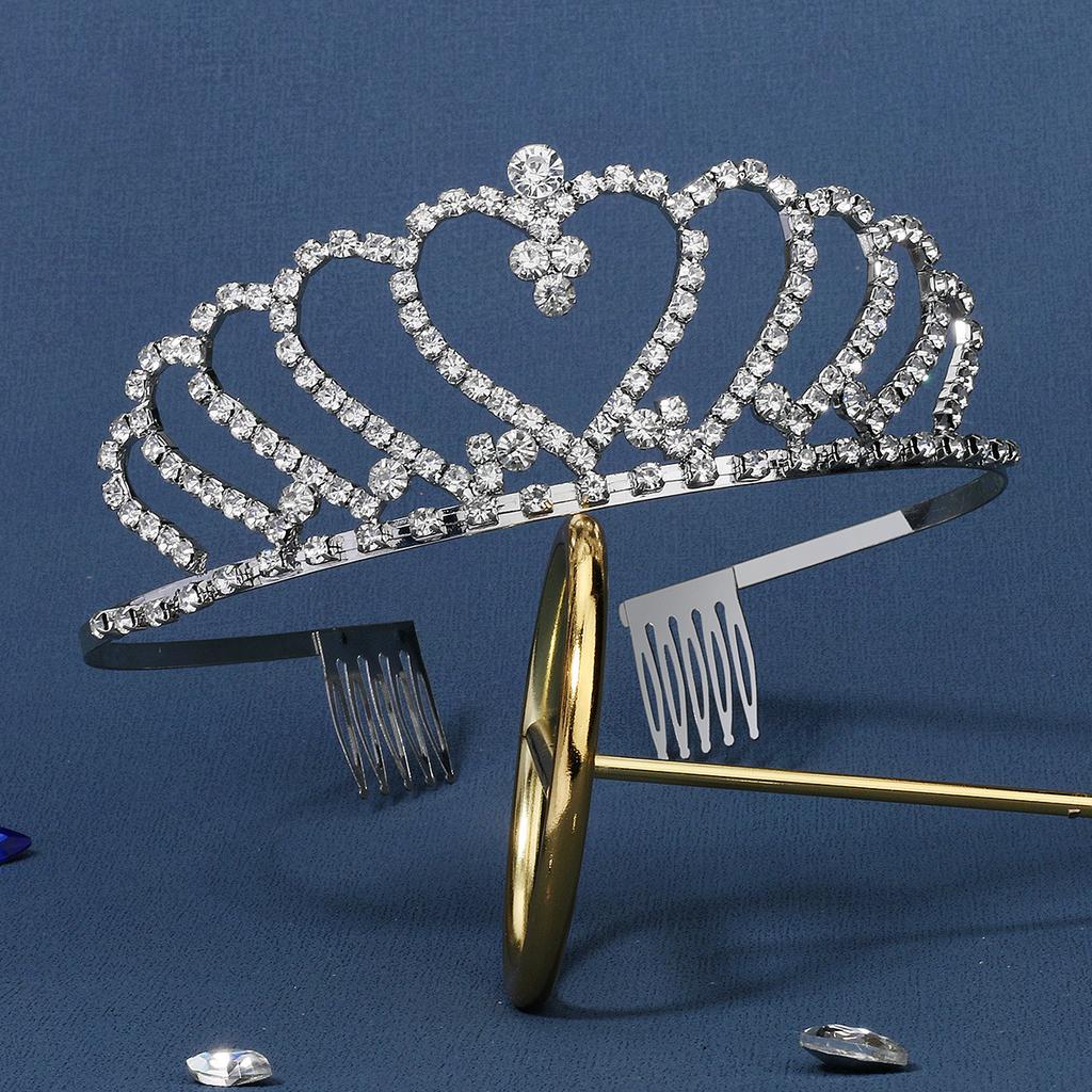 Children's Crown Hair As Birthday Headdress Comb Crown Korean Wedding Love Rhinestone Bridal Crown