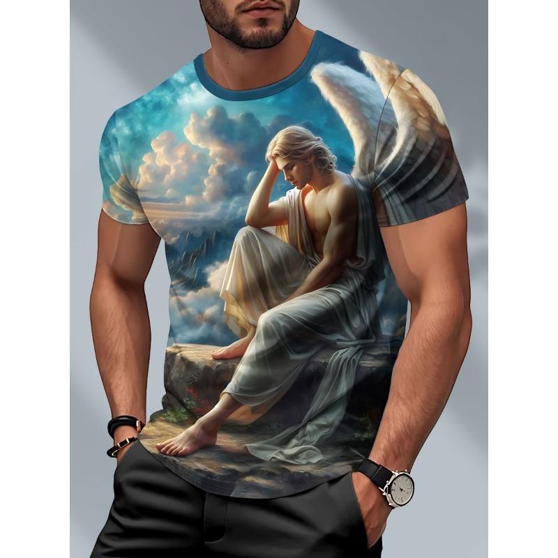 New Demon Angel 3D Print T-Shirts Men Women Summer Round Neck Short Sleeve