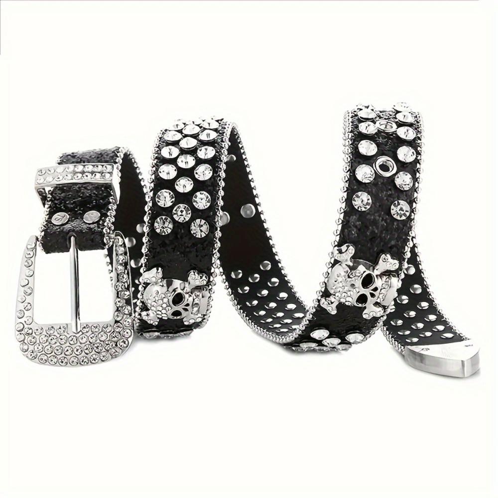 Fashion Diamond Western Cowboy Style Y2K Women's Belt PU Leather BB Belt Denim Dress Accessories