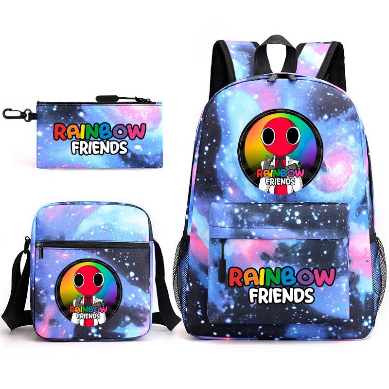 Rainbow Friends Gra Rainbow Friends Plecak Szkoła Podstawowa Torba Szkolna Gwiazda Zestaw Trzech Sztuk