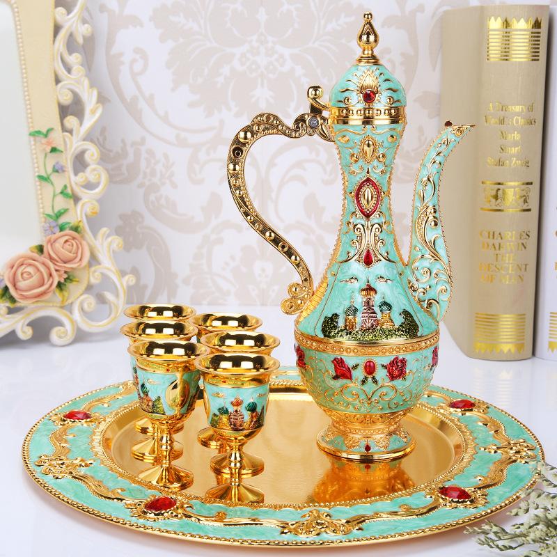 Weinkanne Farbe Zinn Baijiu High-End Kreatives Heimdekorationsstück Geschenk für Männer Weinset Teegeschirr, Weinglas