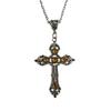 Gothic black ruby cross pendant men's women's necklace European and American retro simple fashion jewelry gifts