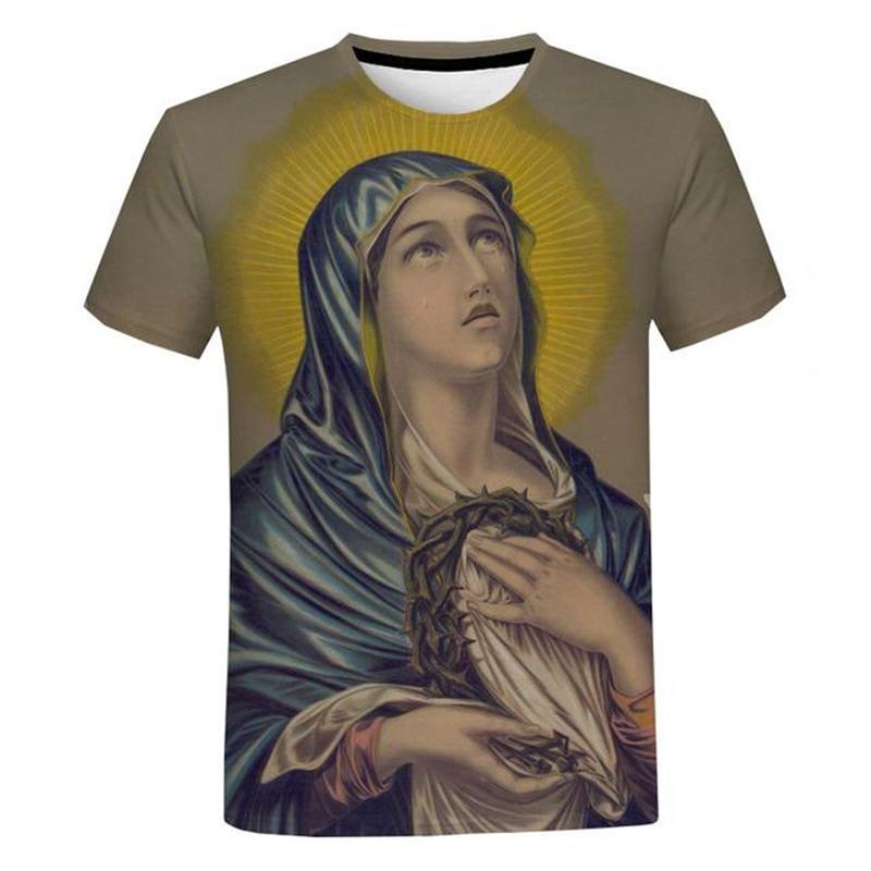 Virgin Mary Graphic T-shirt Women Men Clothing 3D Print Short Sleeve Tees Top Personality Harajuku Streetwear Oversized T Shirt