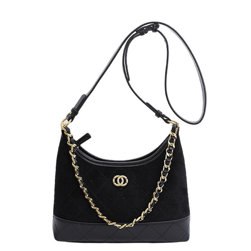

Autumn new fashion retro shoulder bag women s Korean version simple diamond embroidered thread hand bag small fragrant frosted bag