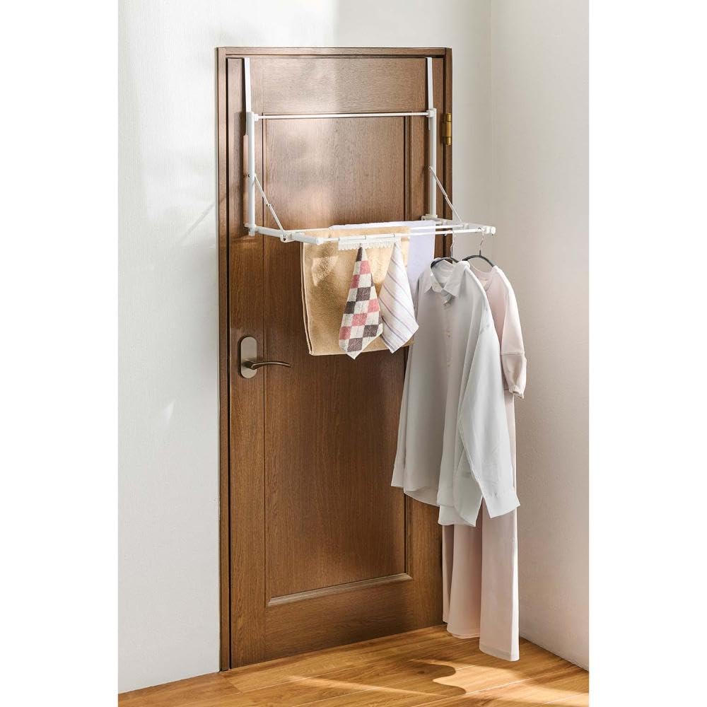 LIV PLUS Quick Lock Door Extendable and for Indoor White NY-326 Hanger, Foldable, Lightweight, Drying,