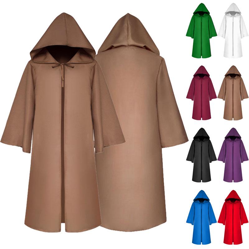 Wars Star Jedi Warrior Hooded Cloak Cape Robe Costume Cosplay Halloween Party
