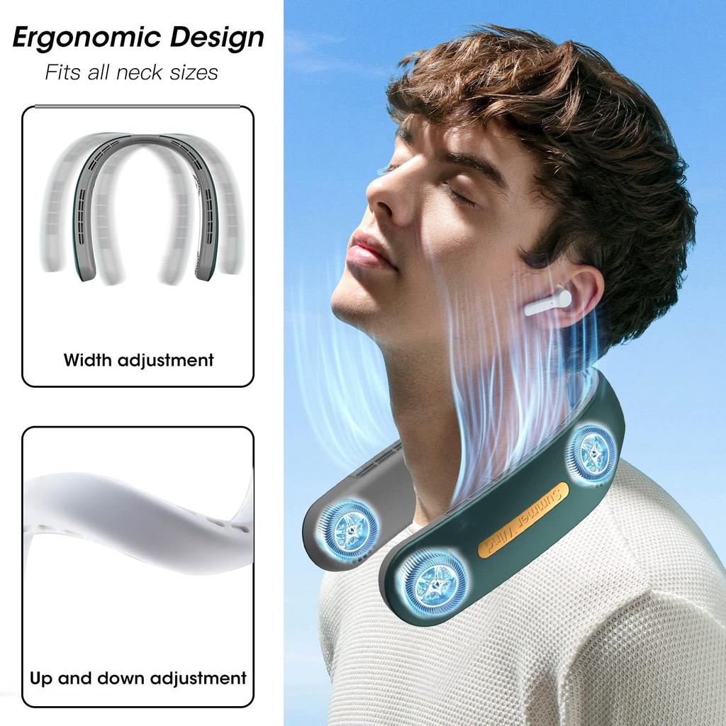 4000mAh Rechargeable Portable Neck Hanging Air Conditioner Cooling Without Blades