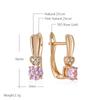 Rose Gold Color Drop Earrings For Women Elegant Fashion Pink Natural Zircon Accessories Daily Matching Jewelry