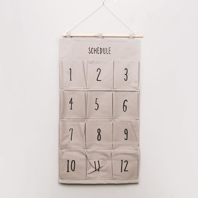 Hanging Storage Multilayer Bag With Cotton Linen Material Home Use Net Sundries