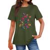 Women's Fashion Casual Printed Round Neck Short Sleeved T-Shirt Top T-Shirt Top Top