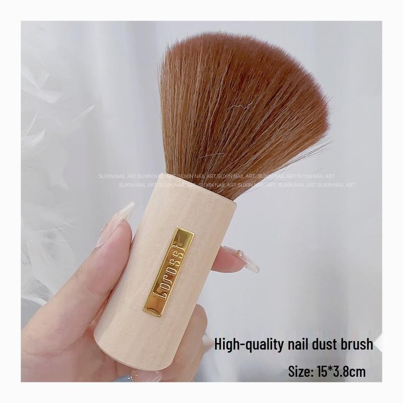 

Премиальная кисть для удаления пыли с ногтей с ручкой из натурального дерева - Многофункциональная, мягкая щетина, нежная к коже, для удаления пыли и нанесения румян