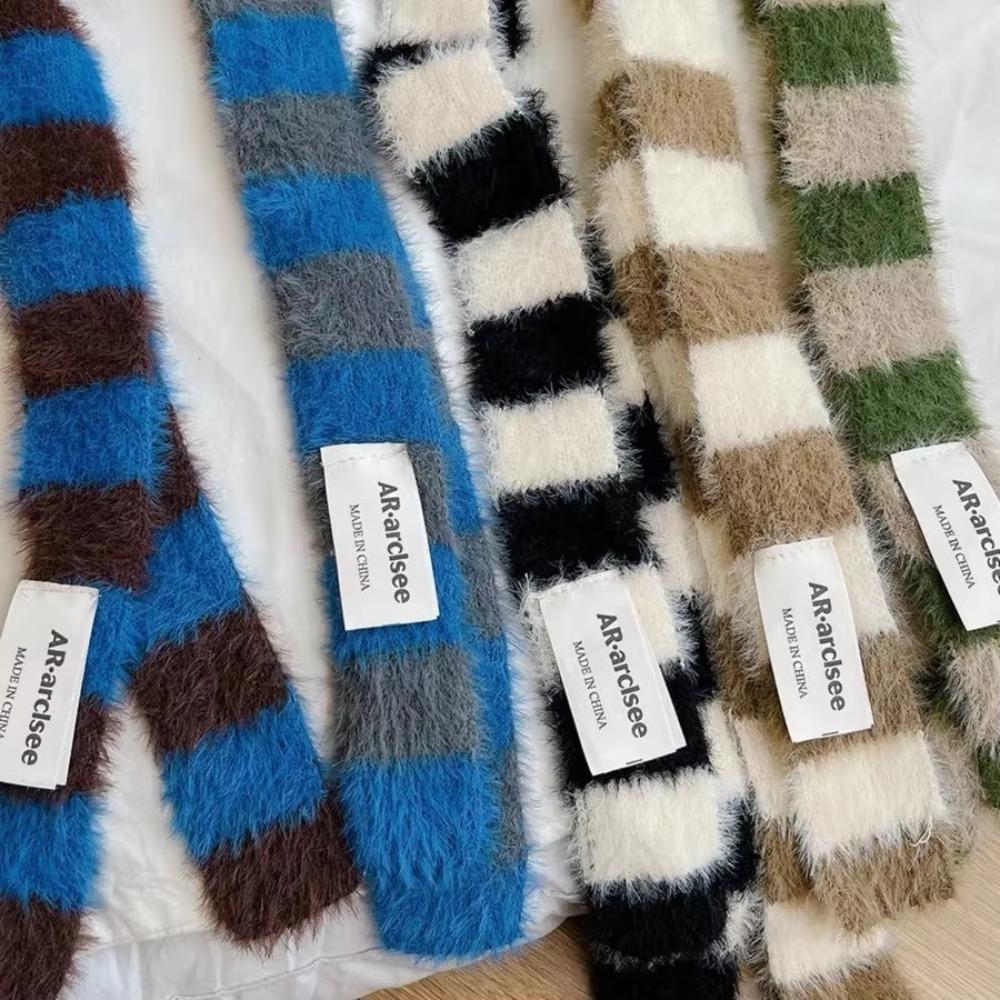 Knitted Wool Sausage Thin Scarf Y2 Neck Scarves Fashion Plush Long Narrow Scarves  Autumn Winter